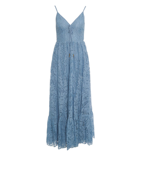 Abito maxi in pizzo con motivo floreale