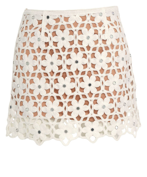 Mini skirt with floral pattern