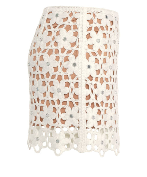 Mini skirt with floral pattern