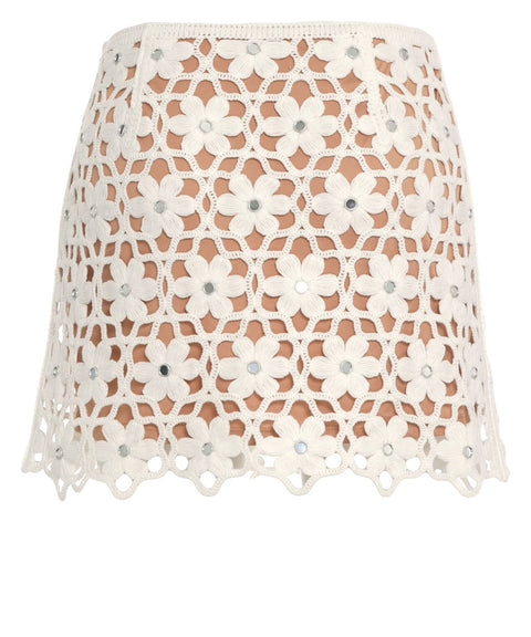 Mini skirt with floral pattern