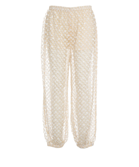 Pantaloni con applicazioni floreali 'Nya'