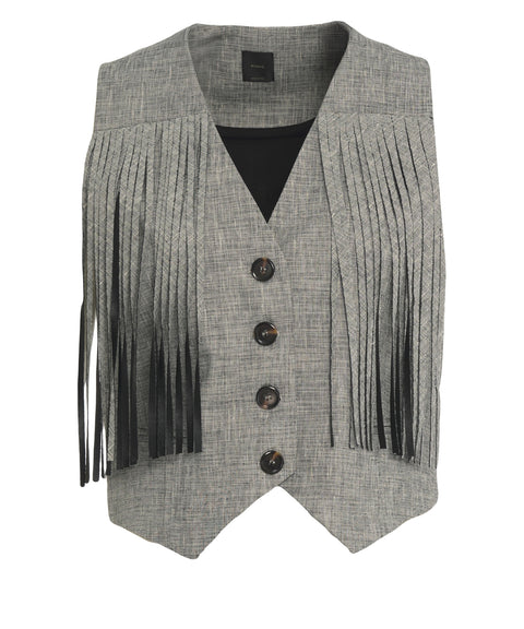 Gilet con dettaglio frange