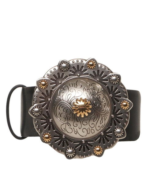 Cintura in pelle con maxi fibbia