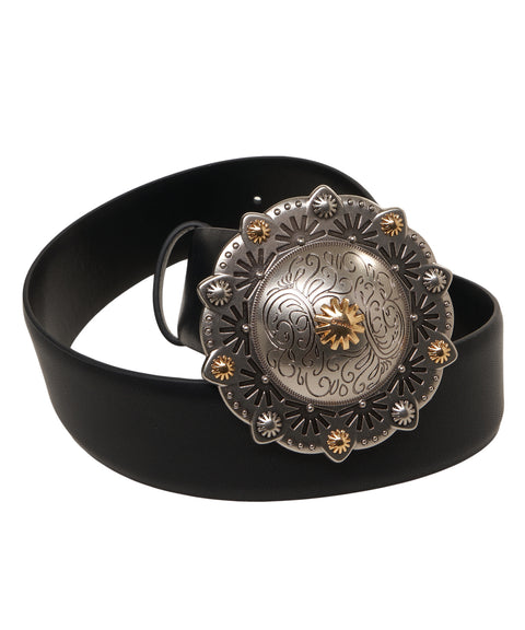 Cintura in pelle con maxi fibbia