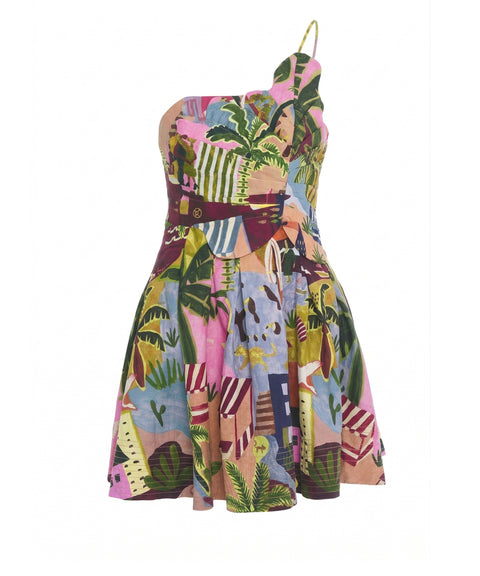 Minikleid aus Leinengemisch