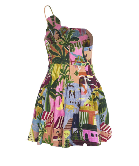Minikleid aus Leinengemisch