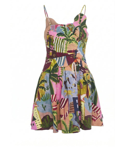 Minikleid aus Leinengemisch