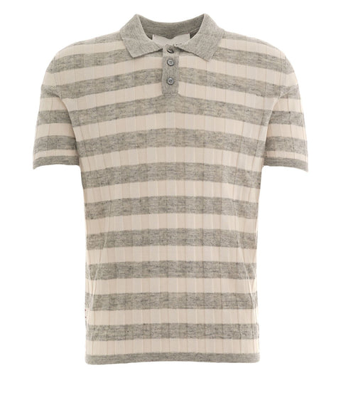 Polo in misto cotone e lino