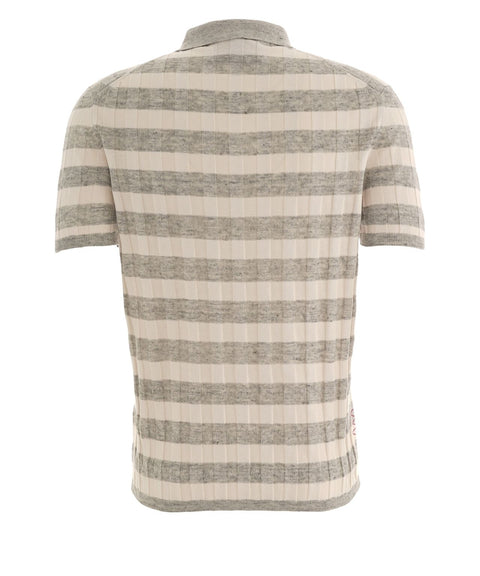 Polo in misto cotone e lino