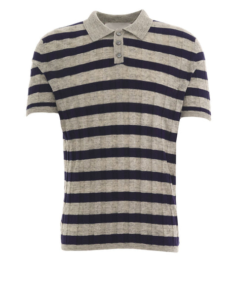 Polo in misto cotone e lino