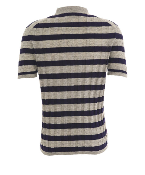 Polo in misto cotone e lino