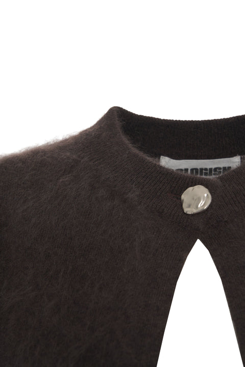 Cardigan in cashmere 'Brushed'