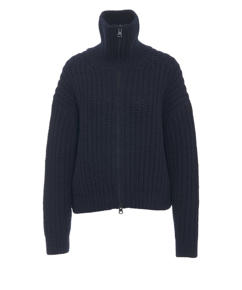 Strickjacke mit Stehkragen