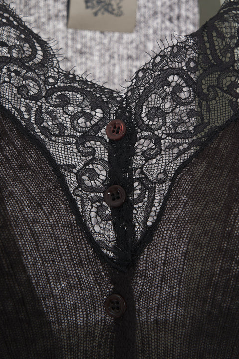 Cardigan in misto lana e cashmere
