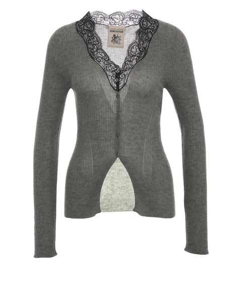 Strickjacke mit V-Ausschnitt