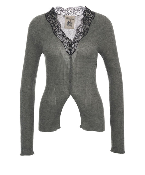 Strickjacke mit V-Ausschnitt