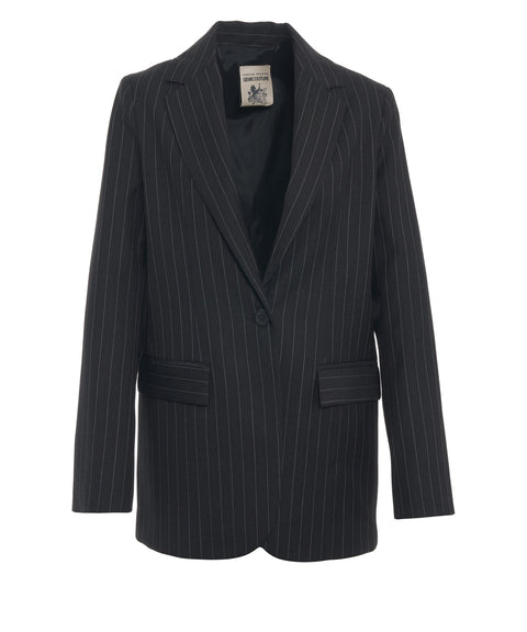 Single-breasted blazer in wool blend