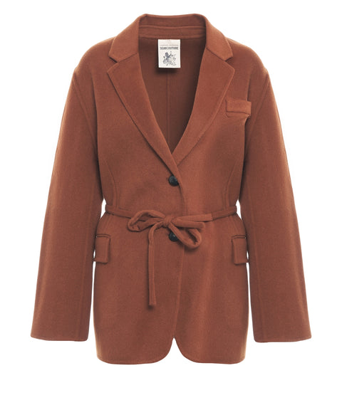Coat with waist belt