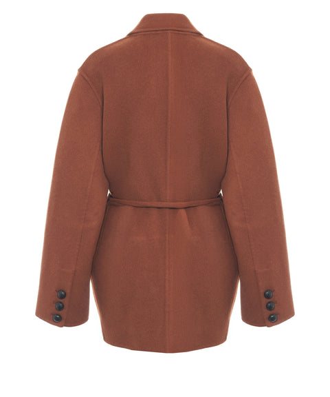 Coat with waist belt