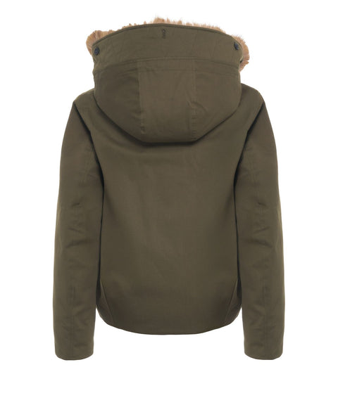 Parka with detachable fur trim