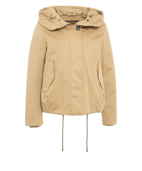 Parka with detachable fur trim
