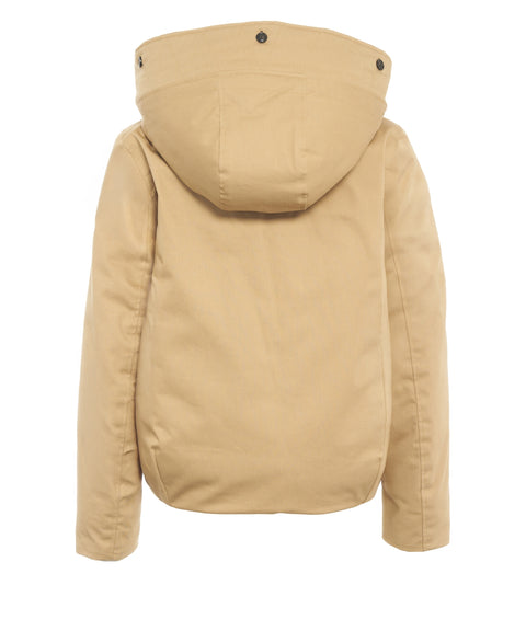 Parka with detachable fur trim