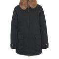 Parka with faux fur collar