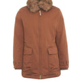Parka with faux fur collar