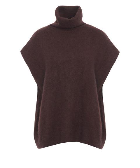 Poncho con collo alto