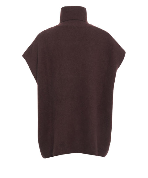 Poncho con collo alto