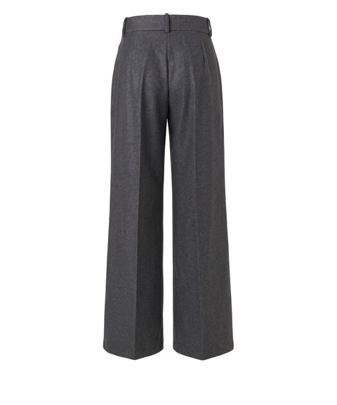 Wide leg pleated trousers