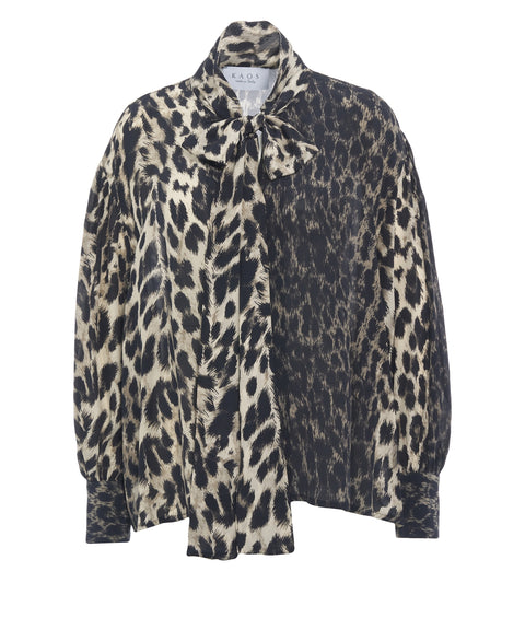 Blusa con collo a sciarpa