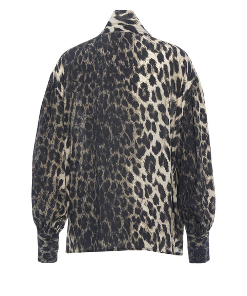 Blusa con collo a sciarpa