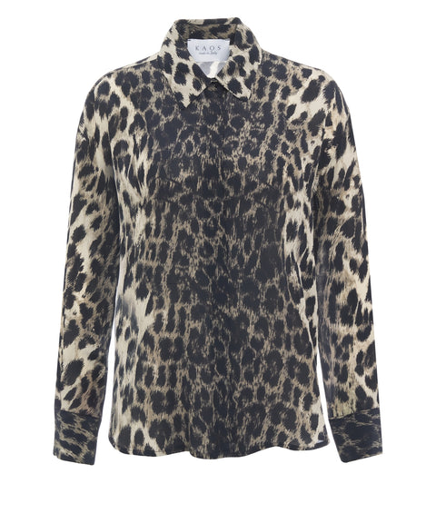 Blouse with animal print