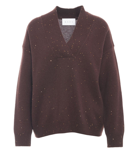 Sweater with sequin application