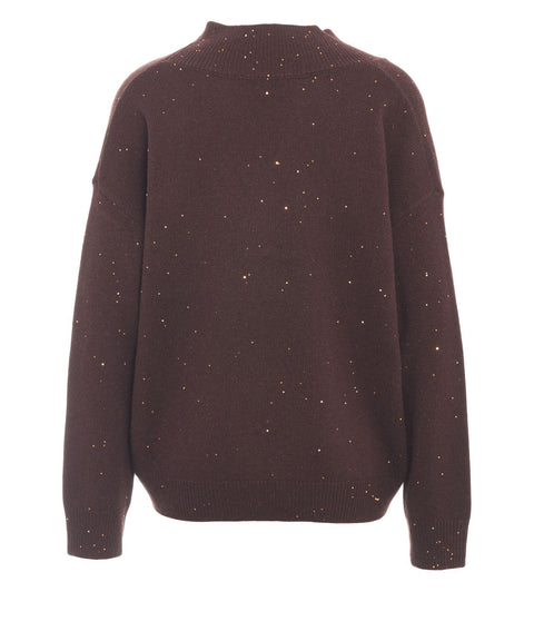 Sweater with sequin application