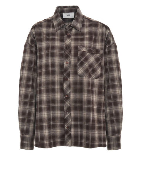Camicia flanell con taschino applicato sul petto