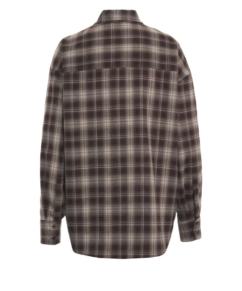 Camicia flanell con taschino applicato sul petto