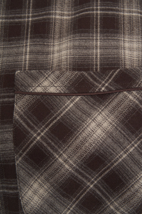 Camicia flanell con taschino applicato sul petto