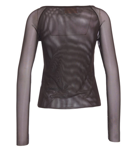 Maglia a maniche lunghe semitrasparente
