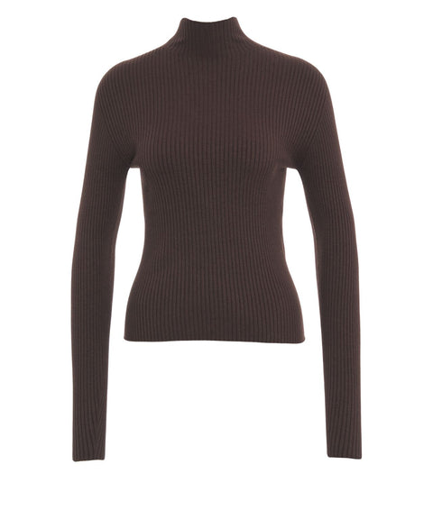 Pullover with mock neck