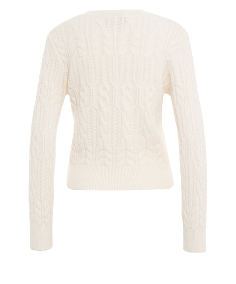 Pullover mit Zopfstrickmuster