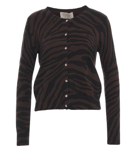 Strickjacke mit Animal-Print