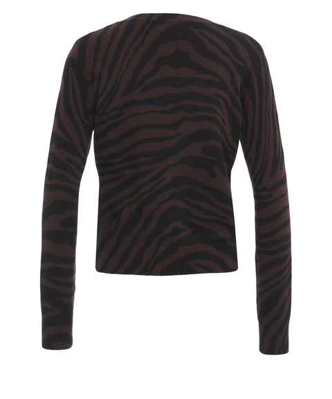 Strickjacke mit Animal-Print