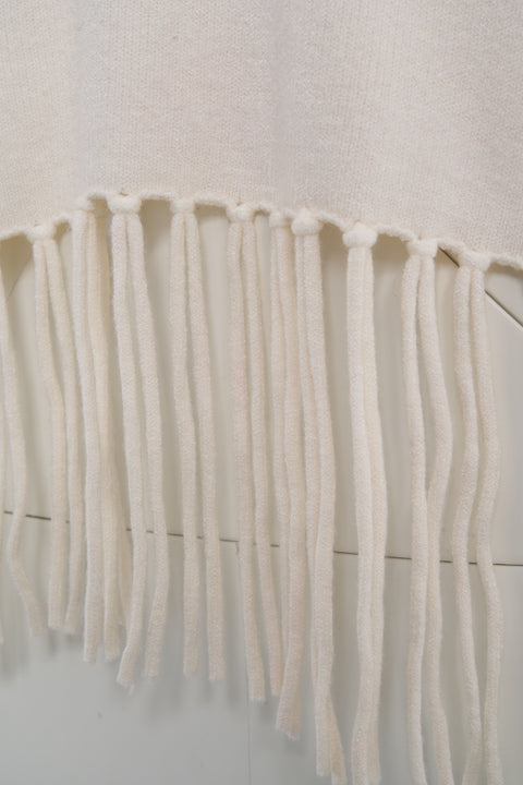 Rollkragenpullover mit Fransendetails