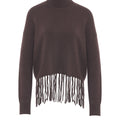 Rollkragenpullover mit Fransendetails