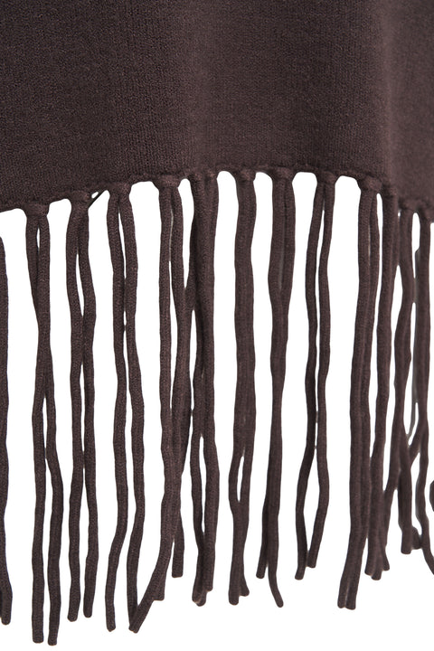 Rollkragenpullover mit Fransendetails