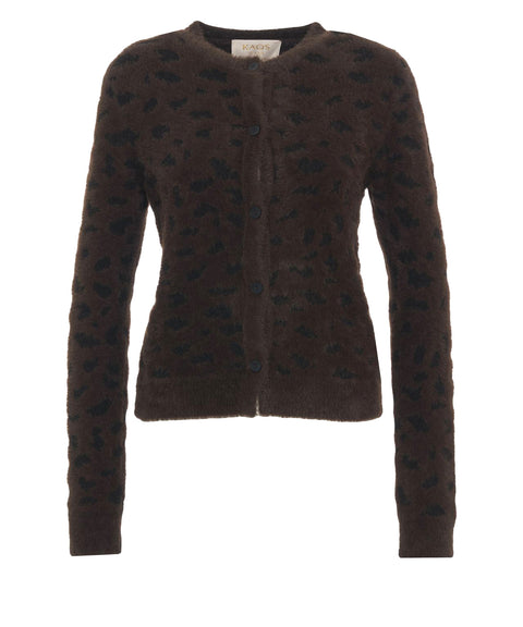 Cardigan con stampa animalier