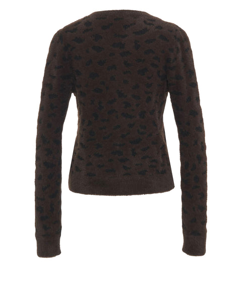 Cardigan con stampa animalier