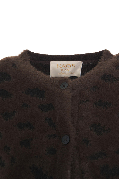 Cardigan con stampa animalier